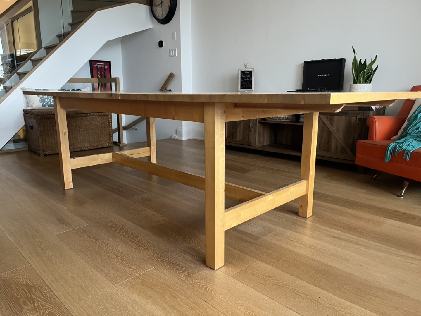 Solid Wood Dining Table with Extension - photo 2