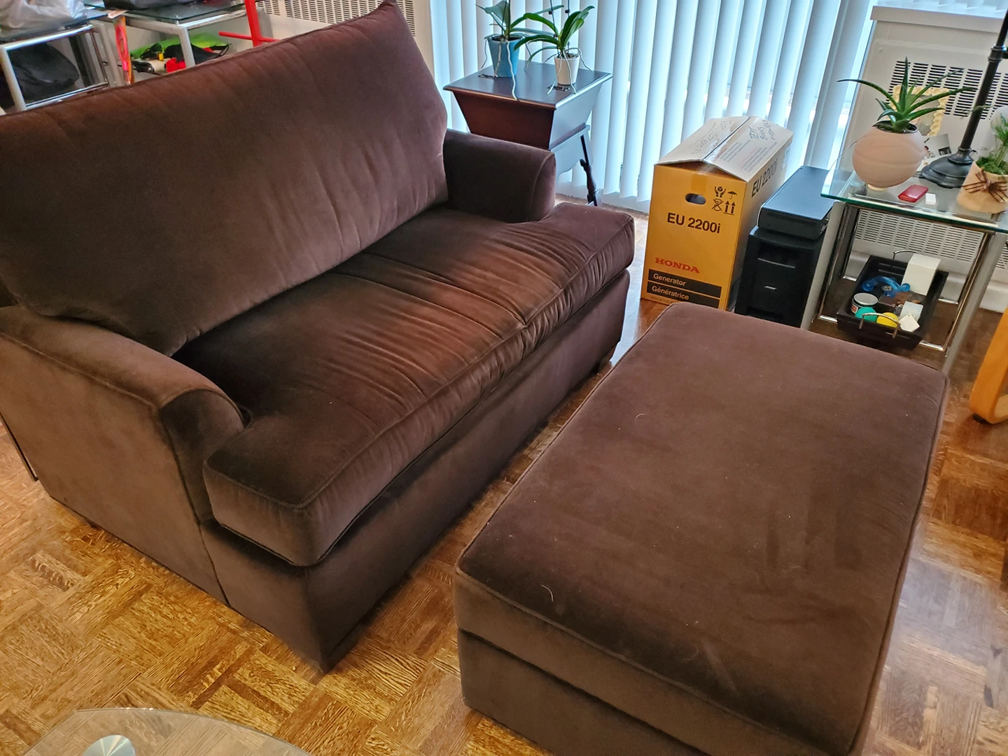 Loveseat Sofa Bed Couch with Storage Ottoman thumbnail