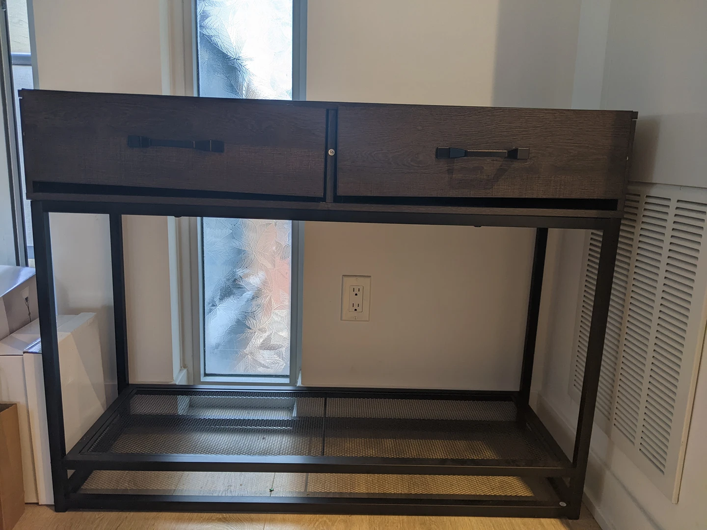 Brown Desser with drawers.
