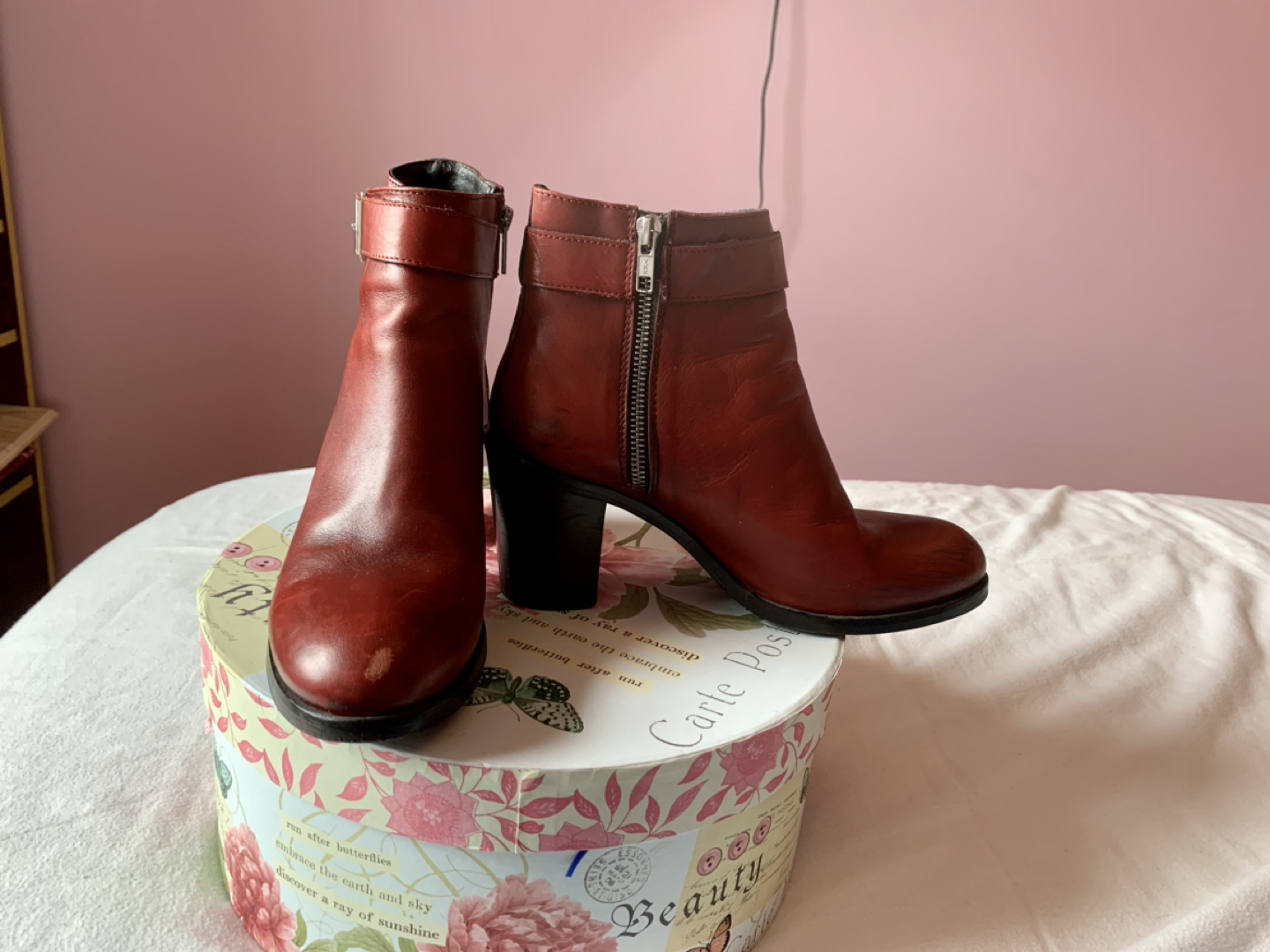Burgundy Heel Booties thumbnail