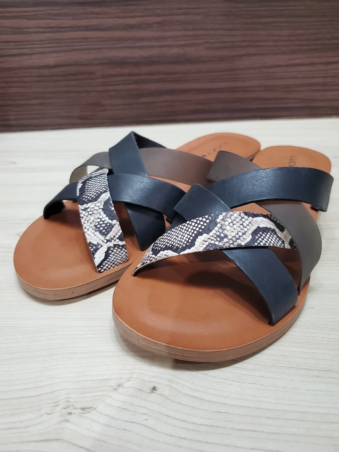 LADIES LUCKY BRAND SANDALS BLACK/SMOKE 6M
