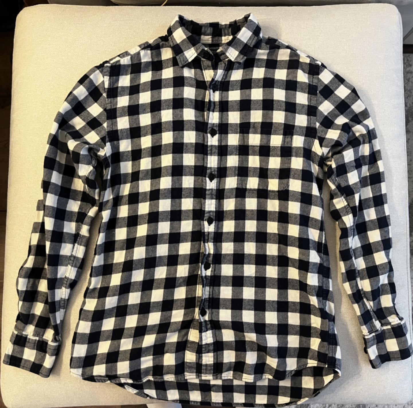 Navy blue and white uniqlo flannel thumbnail
