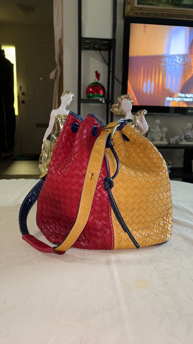 Bottega Veneta Multicolour Woven Bucket Bag
