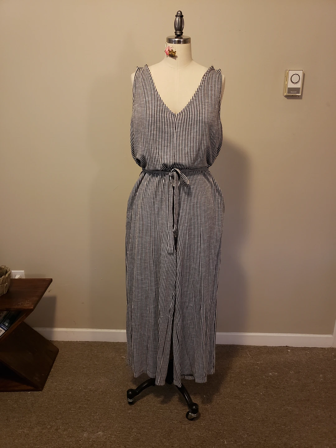 Striped cotton jersey romper, Size L thumbnail