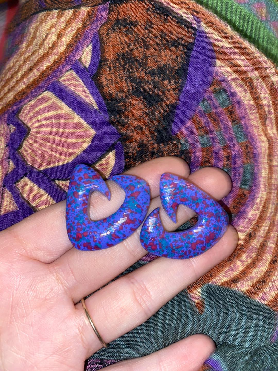 Vintage purple earrings