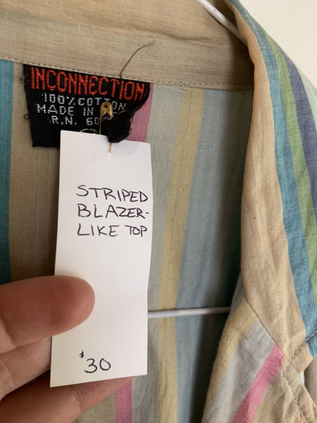 Vintage striped blazer with pockets image indicator(5)