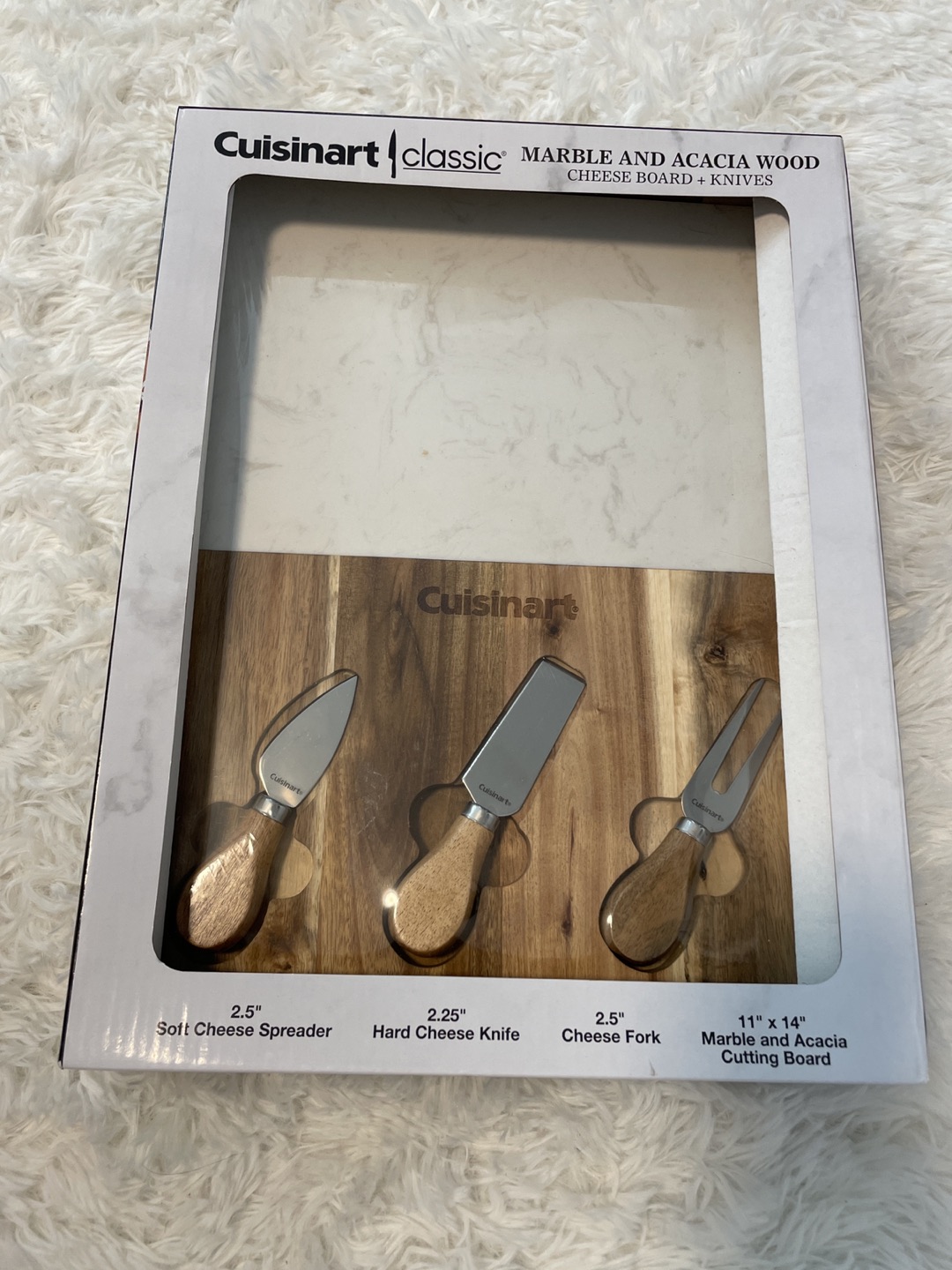 Cuisinart marble and acacia wood cheese board. New in box