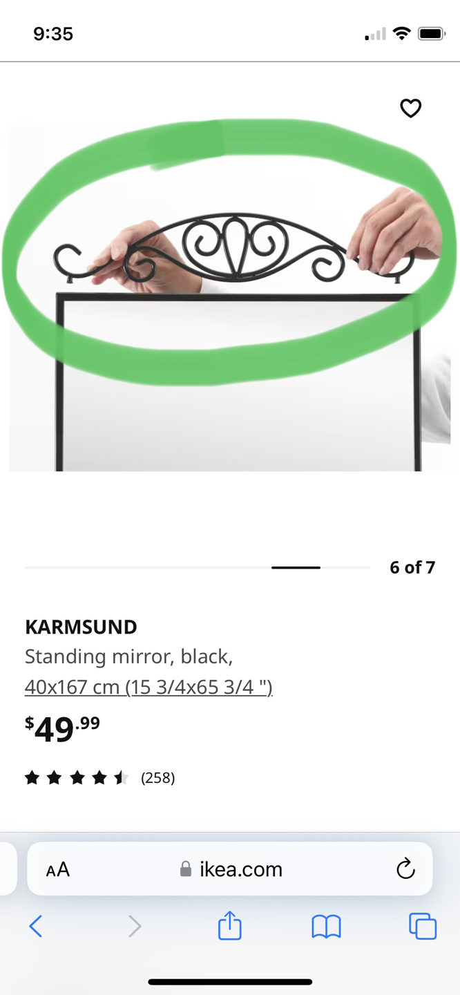 Ikea standing mirror - black - photo 5