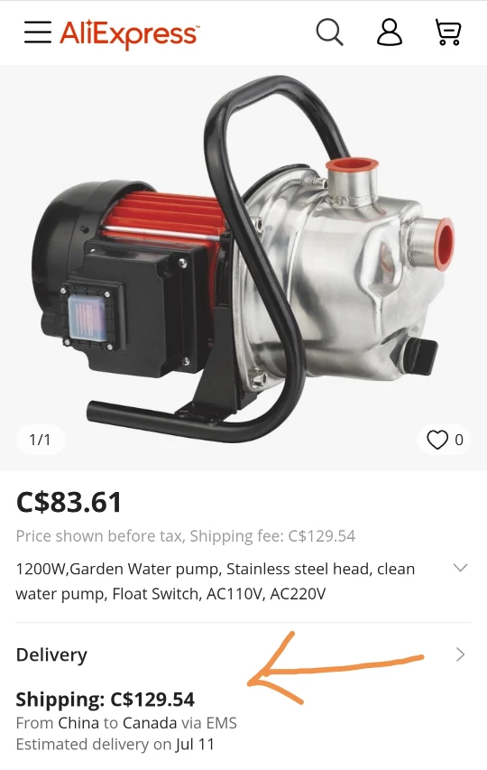 1.6HP Water Pump Electric Shallow thumbnail