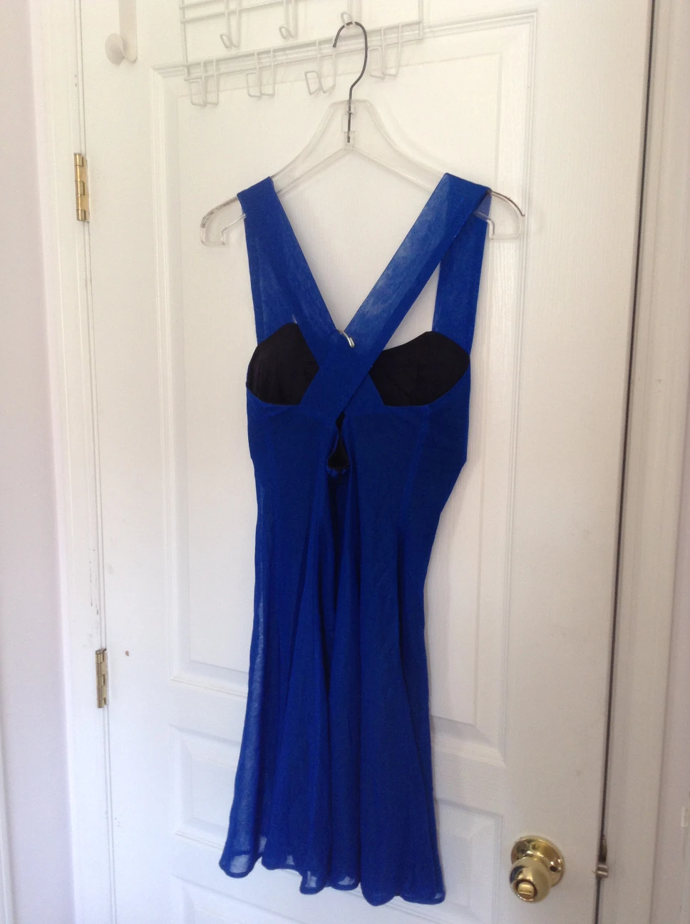 Blue Satin With Blue Shine Glam Cocktail dress image indicator(2)