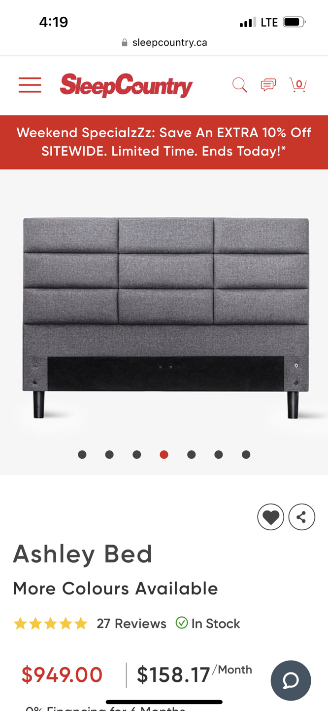 Sleep Country Bed Frame and Headboard - Queen size - photo 5