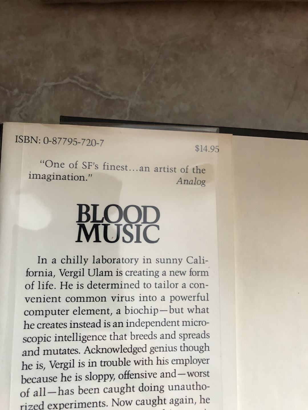 Blood Music Signed by Greg Bear - photo 3