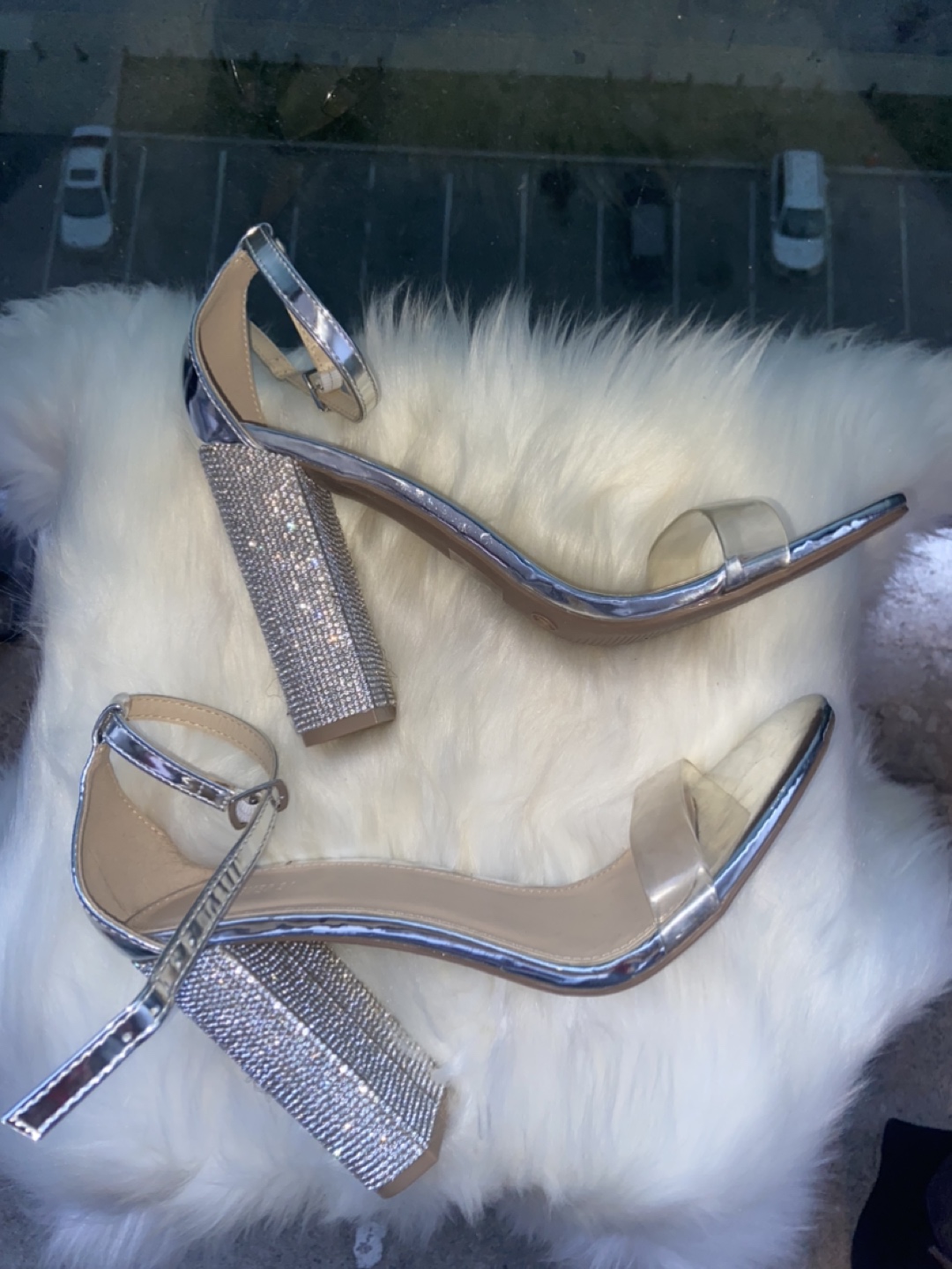 Women’s Sparkly Open Toe Chunky Heels👠❄️ image indicator(5)