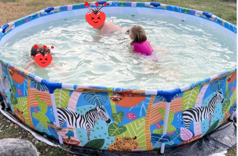 Like new 10 ft steel frame pool with pump and cover  - photo 3