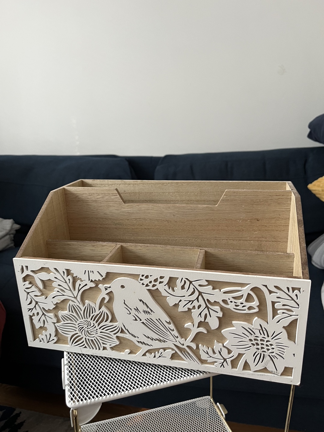 Wood organizers with carvings thumbnail