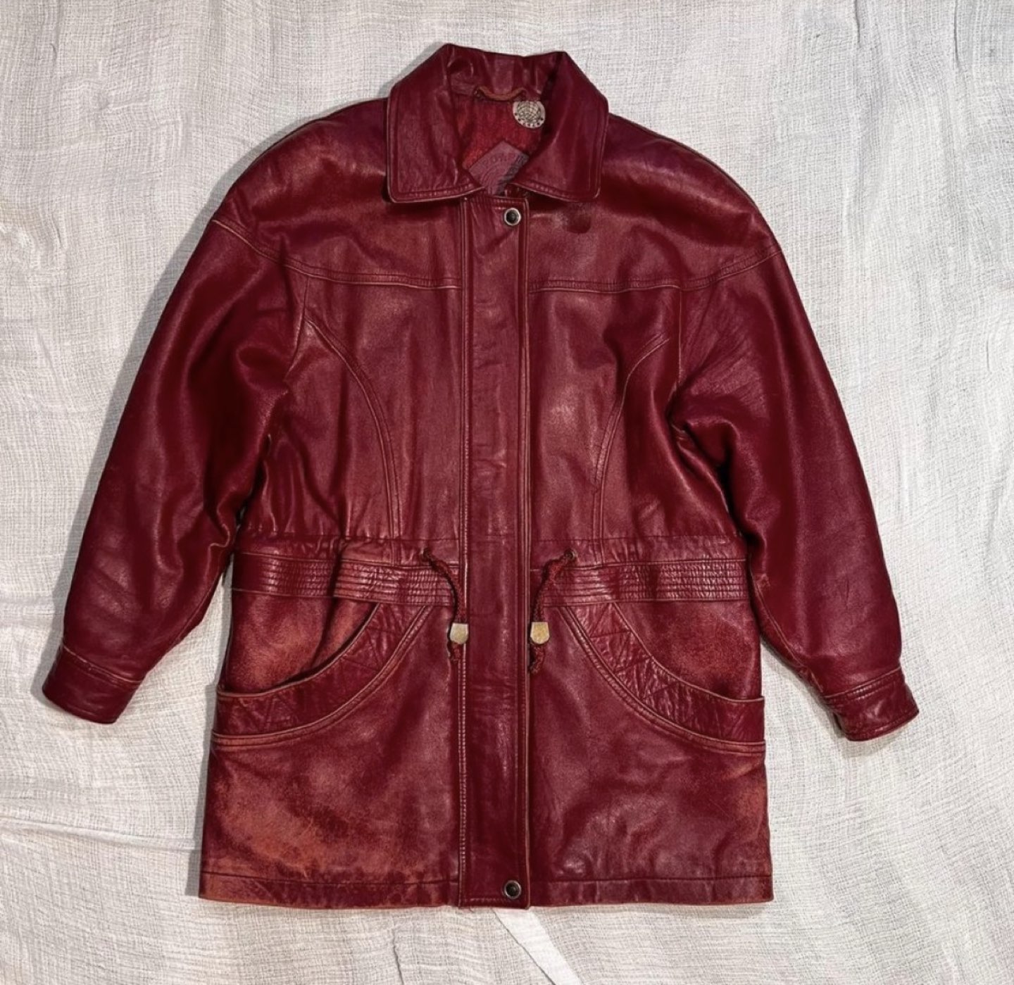 💞Retro Rosy Leather Jacket