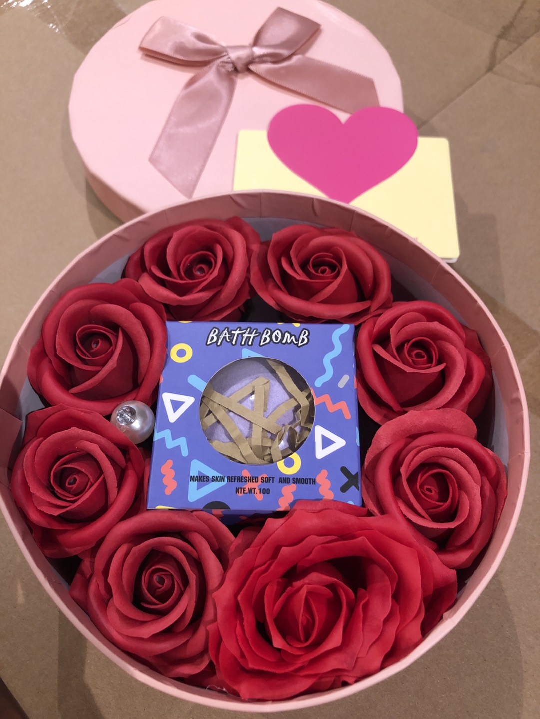 Red rose flowers bubble bath gift set - photo 3