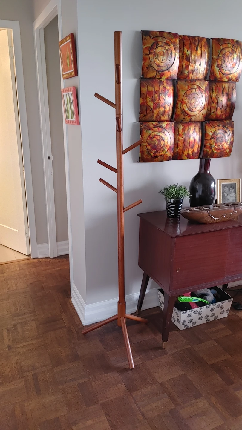 Solid wood coat rack