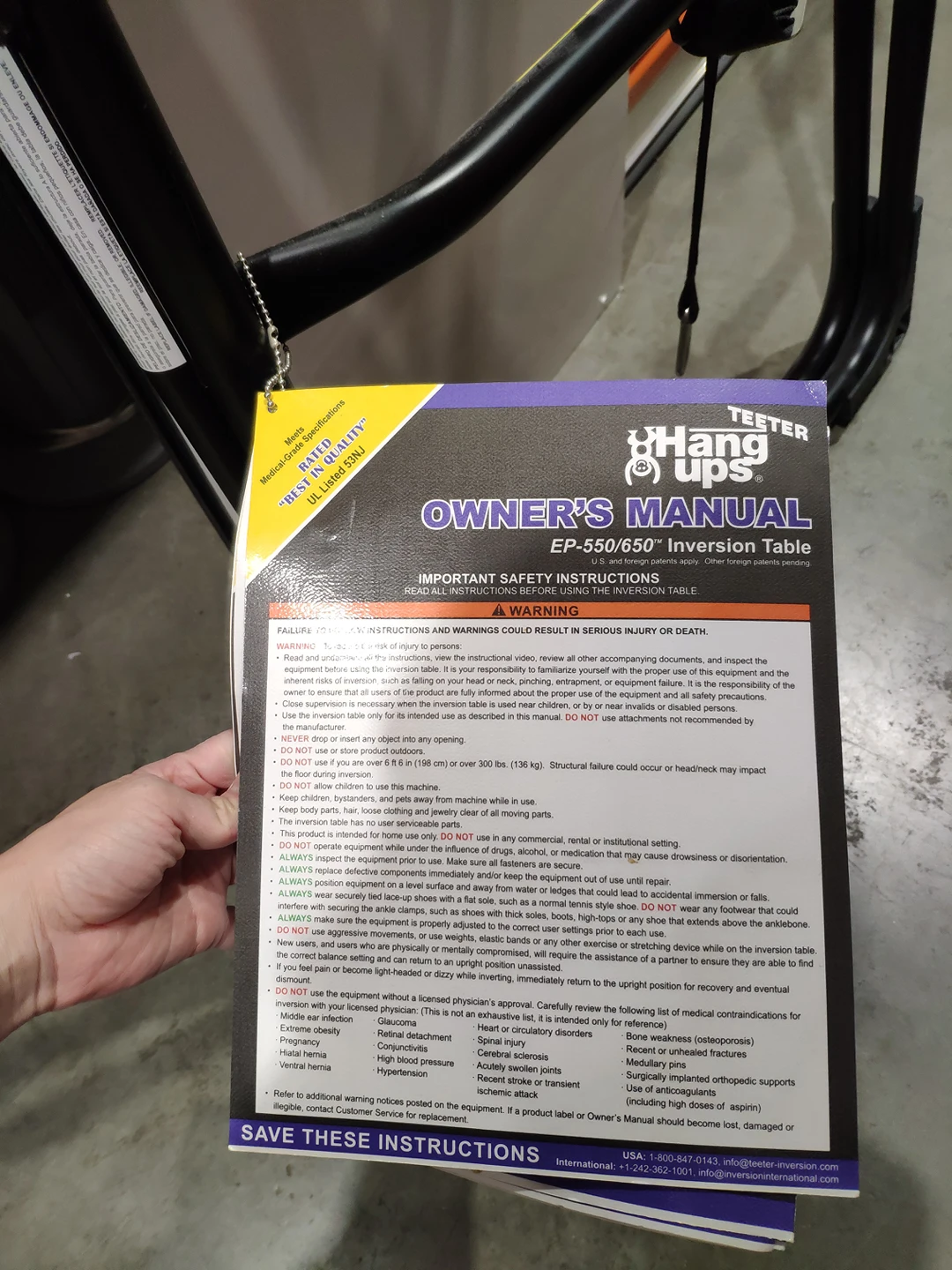 Hang Up Teeter inversion table