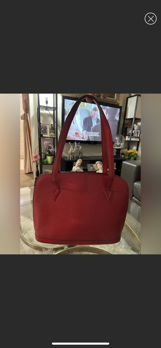 Authentic Louis Vuitton Red Epi Lussac Bag - photo 2