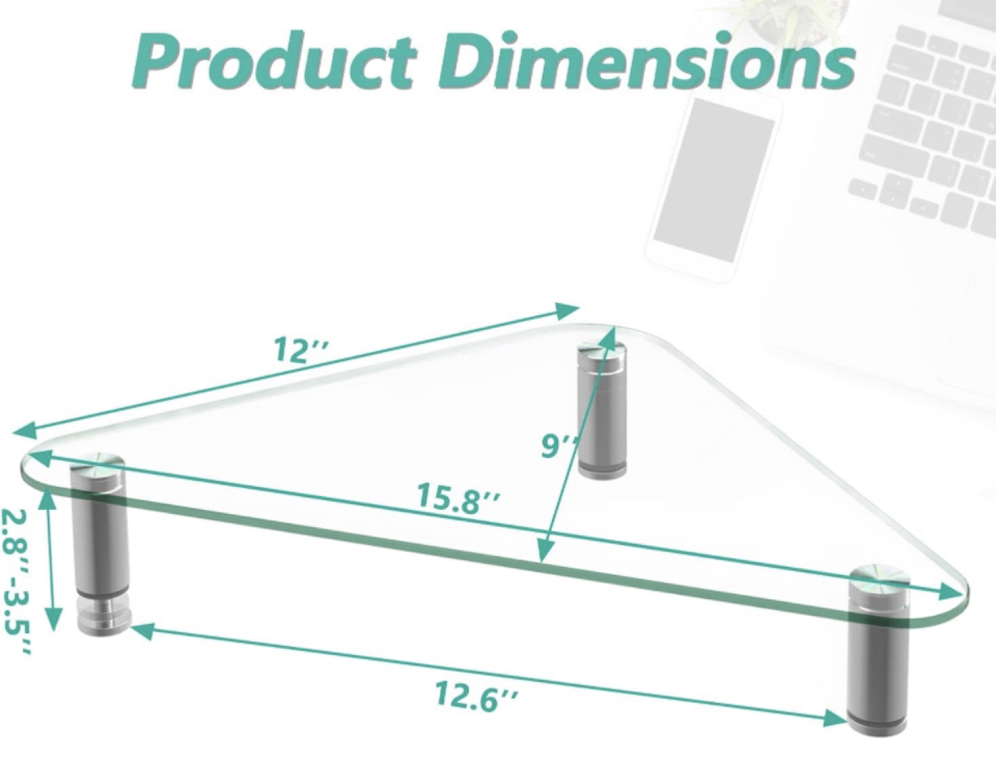 Tempered glass desktop corner stand - photo 4