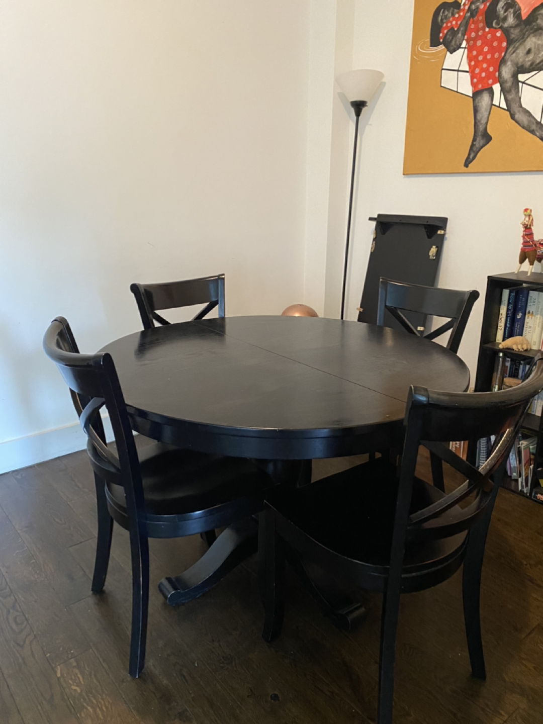 Solid Wood Dining Table With 4 Chairs