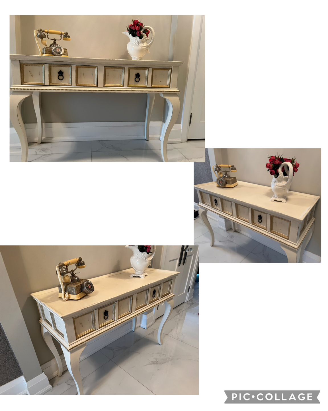 How do you say vintage shabby chic table. Excellent condition image indicator(8)