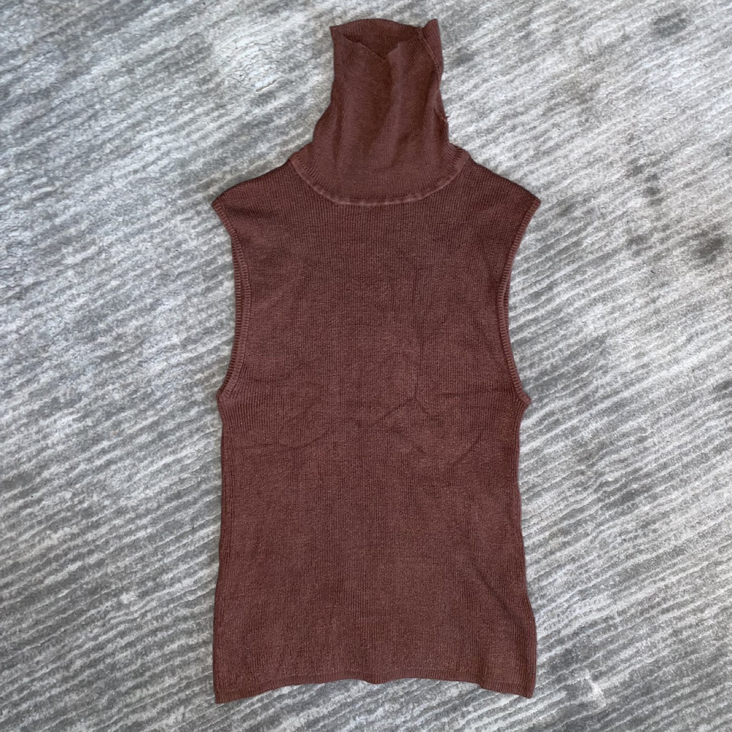 Brown Turtleneck Tank Top