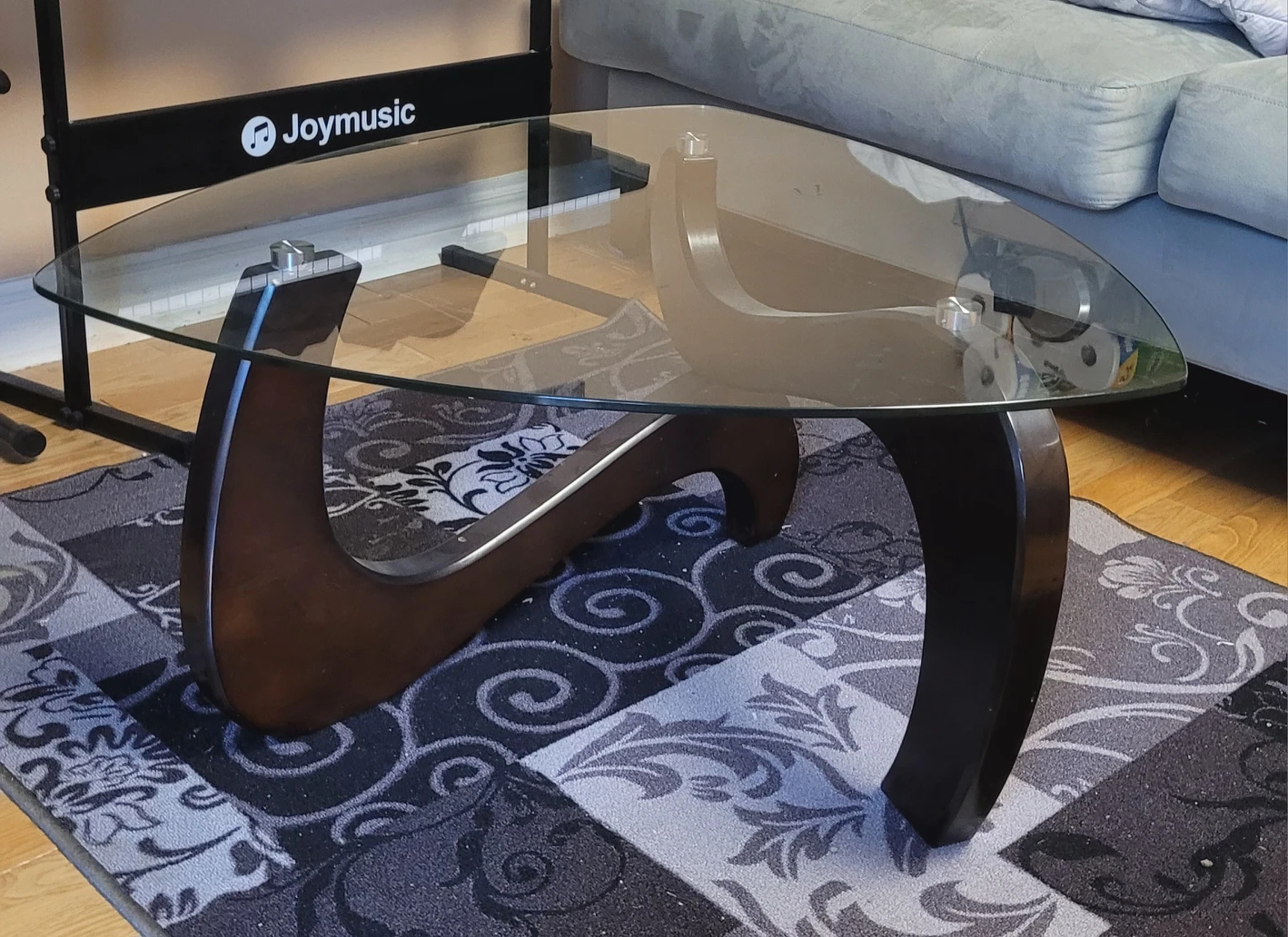 Glass coffee table