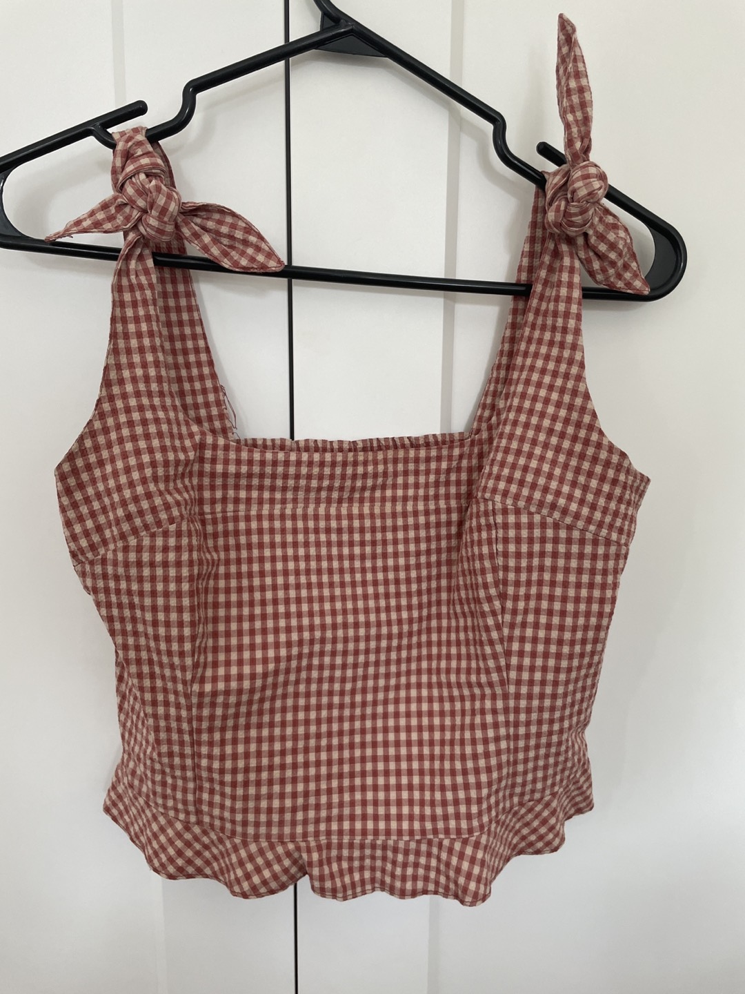 Plaid Zara top thumbnail