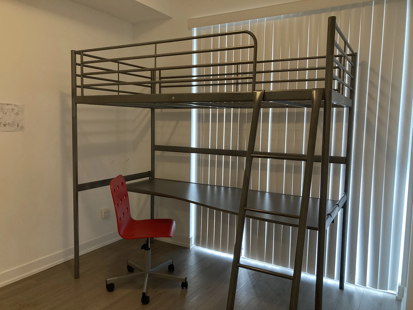 IKEA loft bed with desk and chair - photo 2