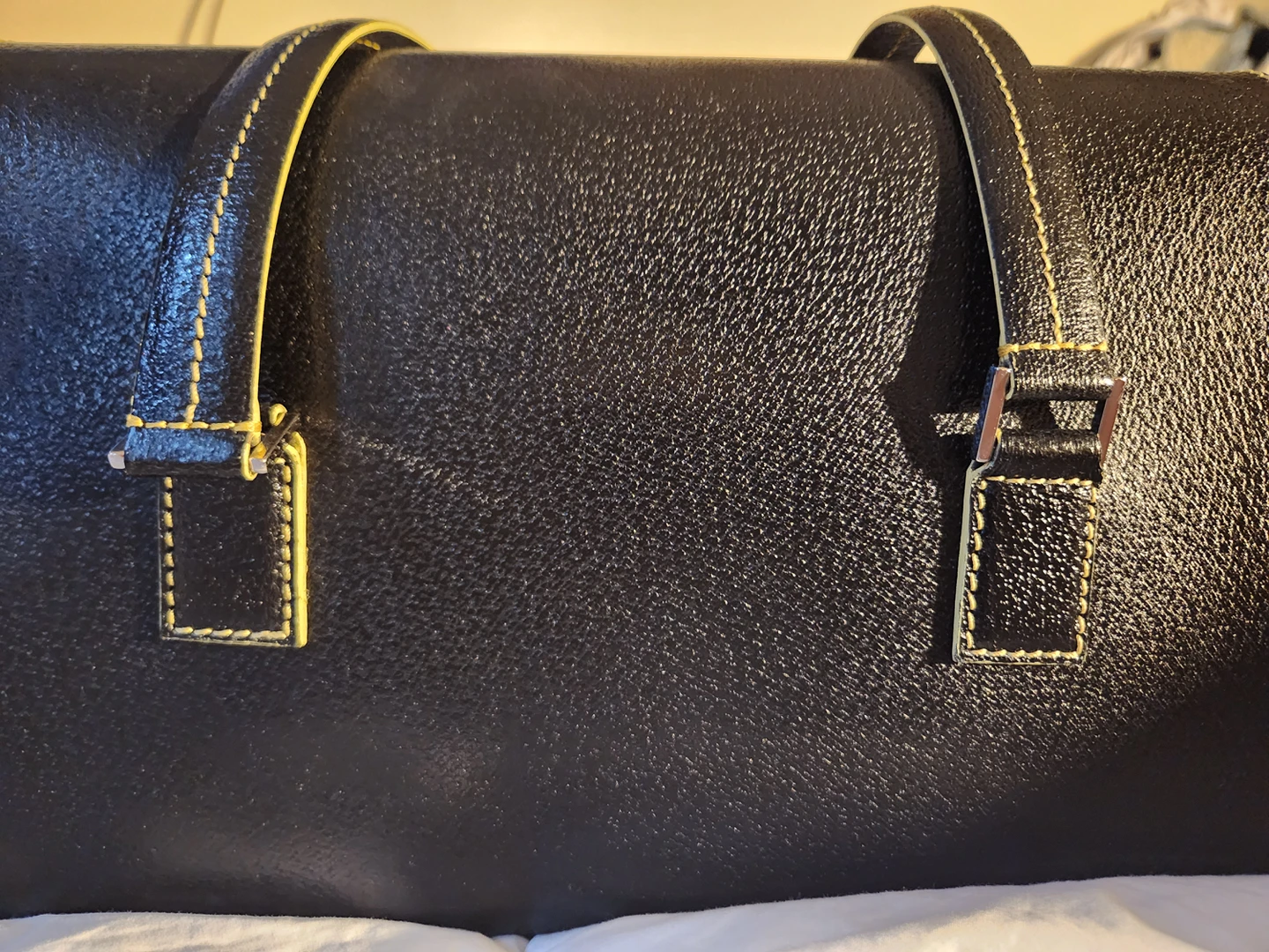 Lambertson black leather handbag, made in Italy image indicator(3)