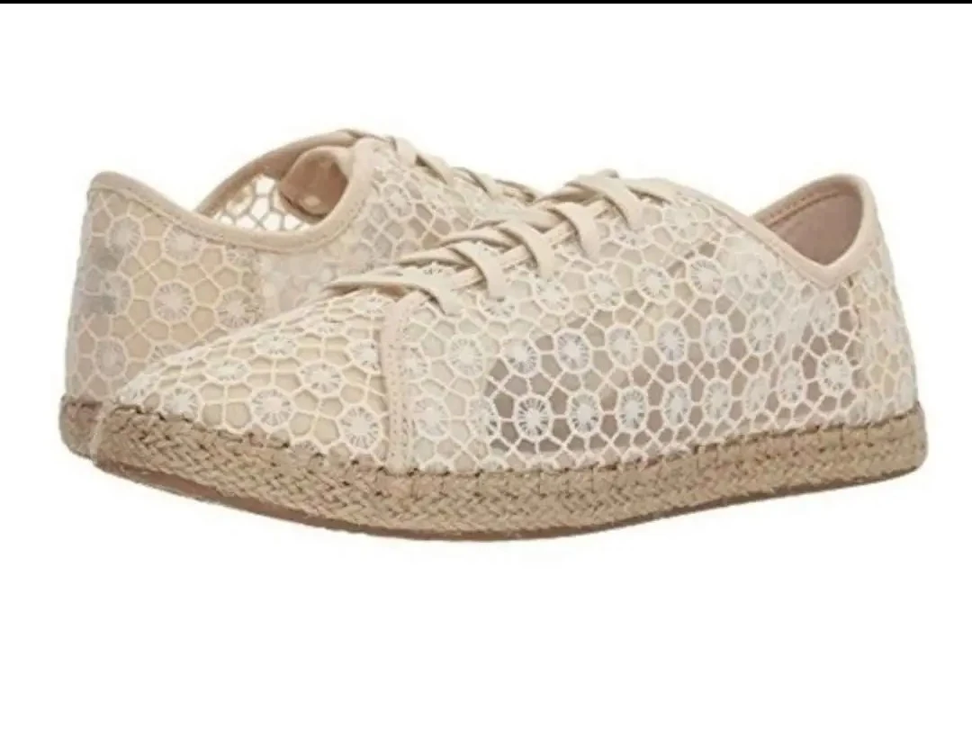 8.5 TOMS mosaic lace natural white embroidered sneakers - photo 5
