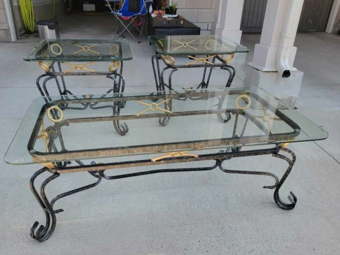 Centre and Side Glass Table thumbnail