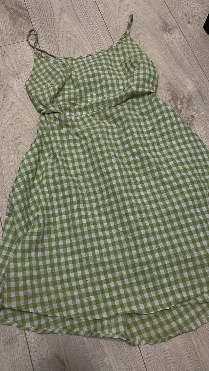 Vichy green summer dress