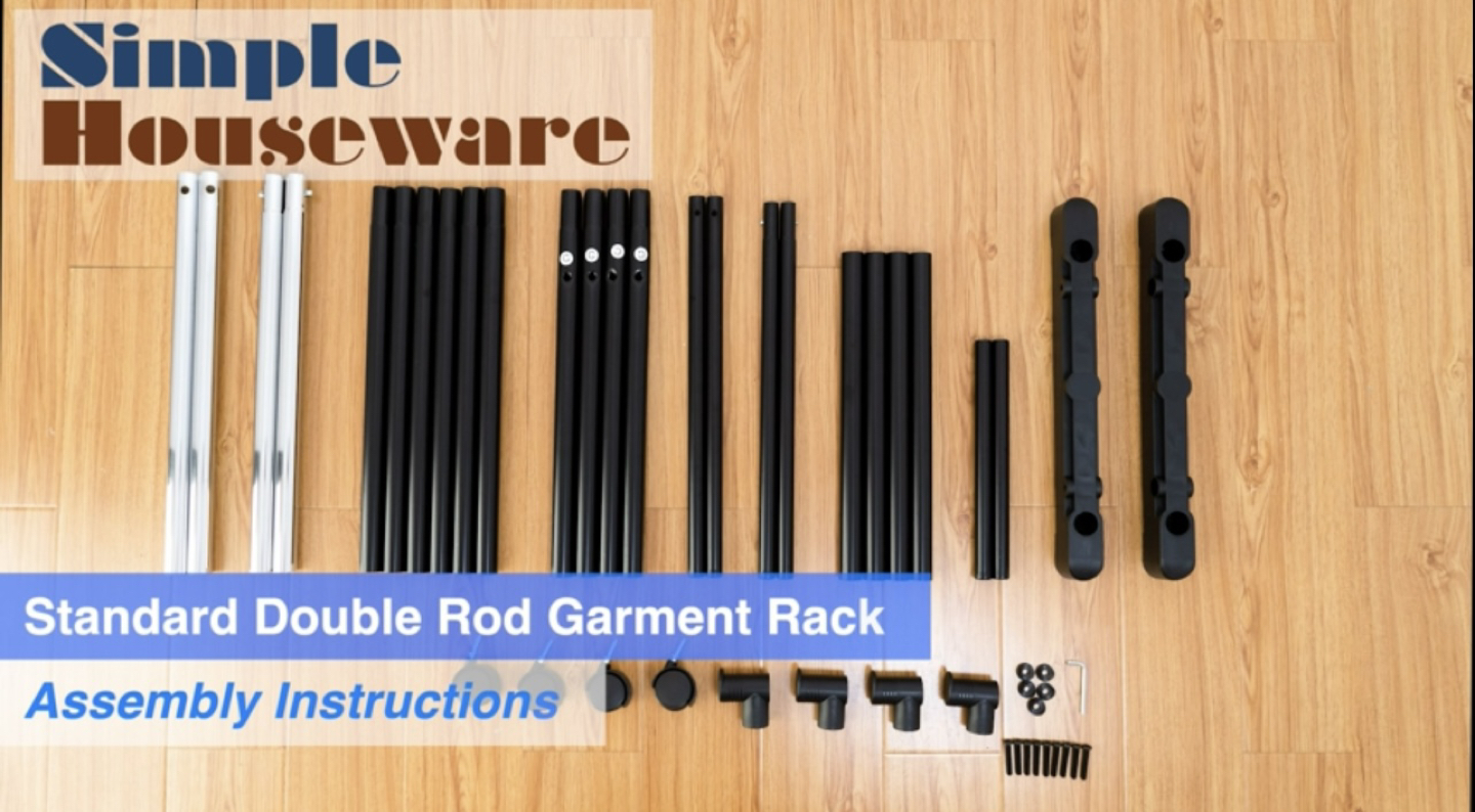 Double rod portable clothing rack image indicator(5)