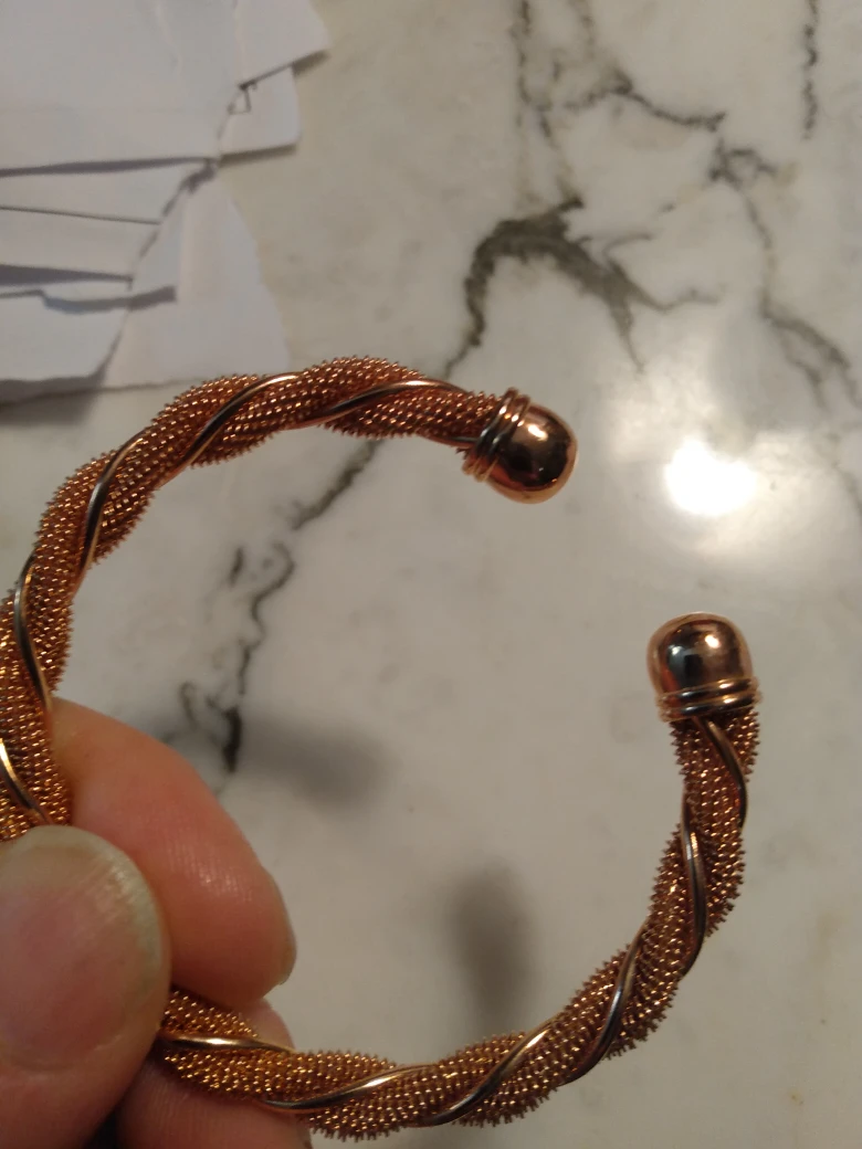 Women's / Unisex Rose 24 Karrot Gold Plated Bangle Braclet image indicator(2)