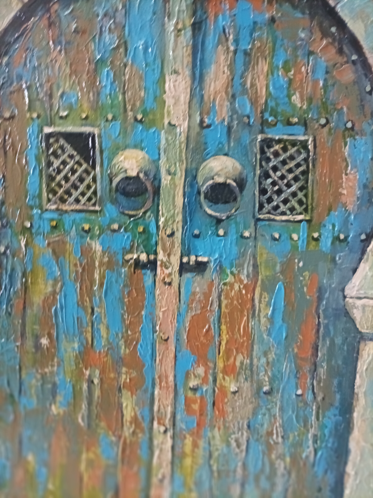 original oil painting 40 by 30 " "Older door " image indicator(7)