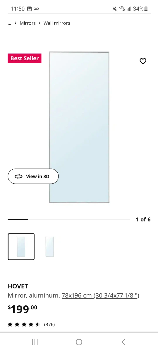 Standing Mirror (Ikea - Hovet) image indicator(2)