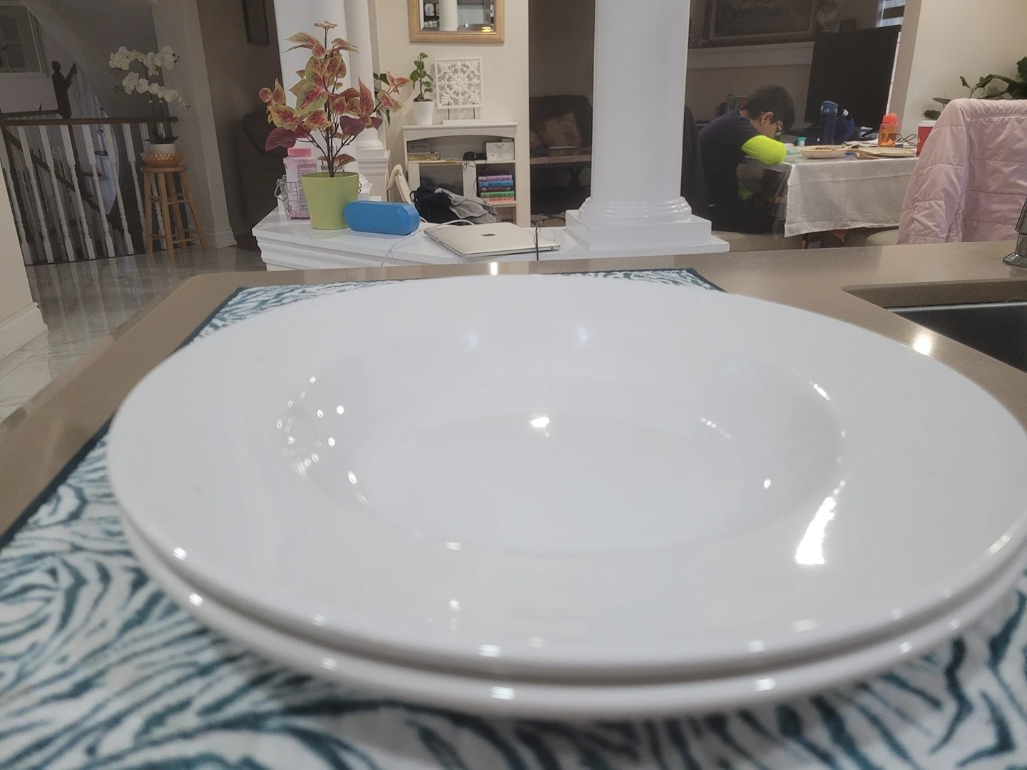 large white China ceramics plates - count 8 thumbnail