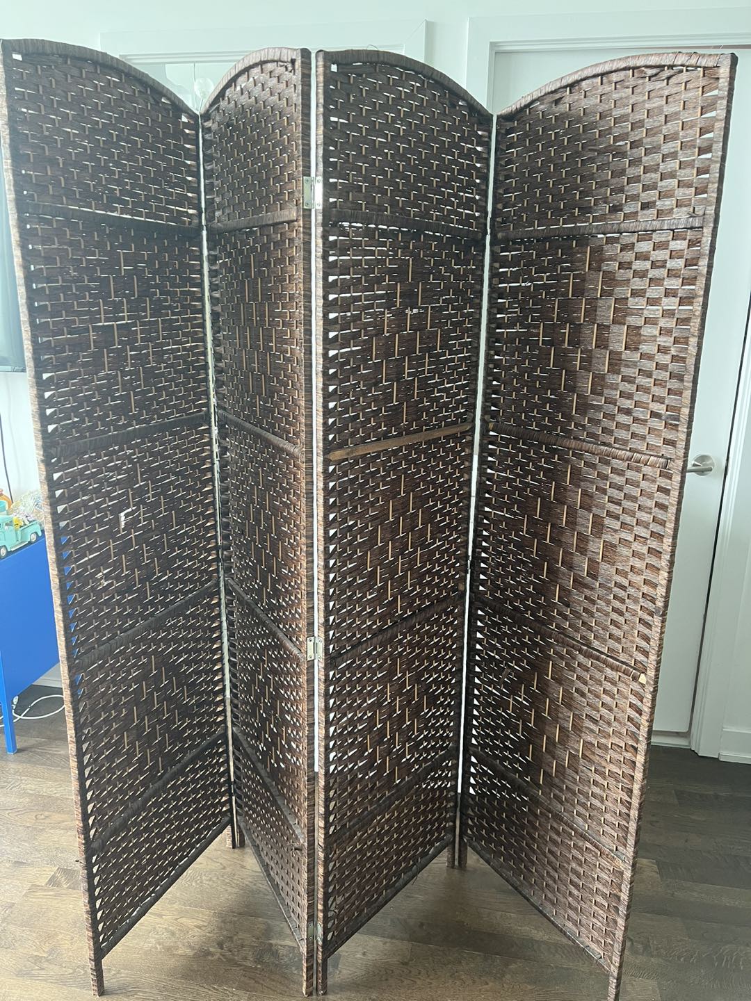 6 ft. Dark Mocha 4-Panel Room Divider Screen thumbnail