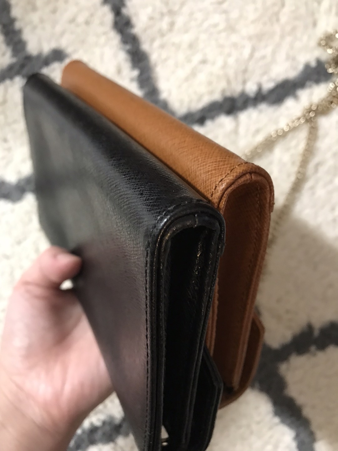 Barneys NY leather wallet on chain black and brown - photo 5