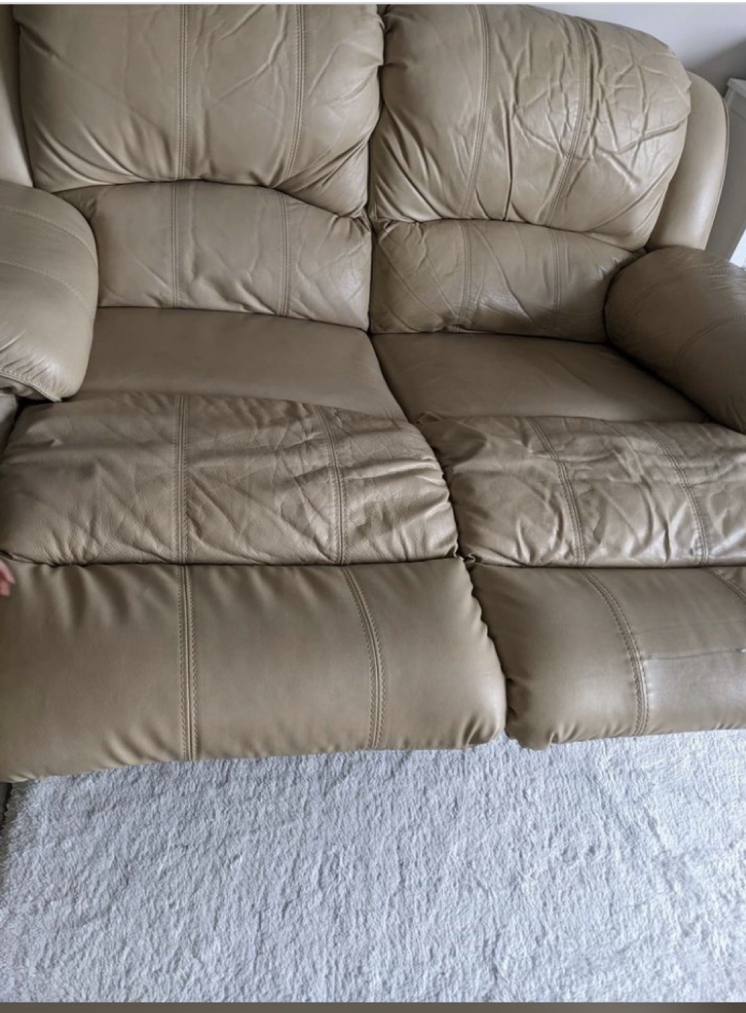 #freecycle Two seater leather recliner with cover - photo 2