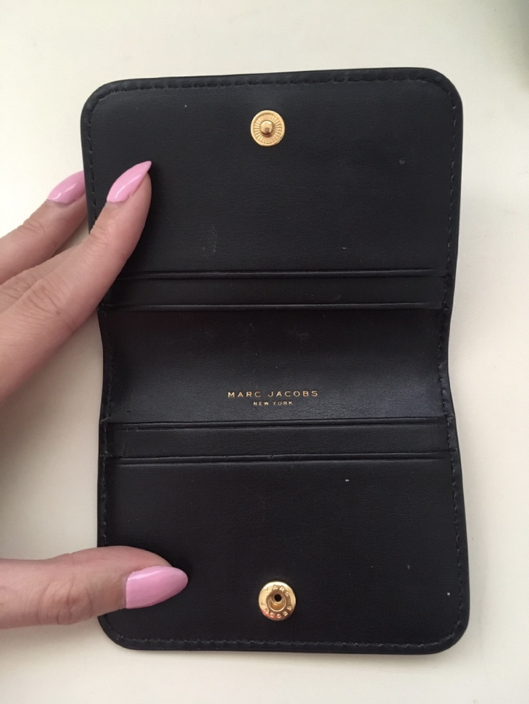 Marc Jacobs Black Leather Flap Cardholder Retails $100+ image indicator(2)