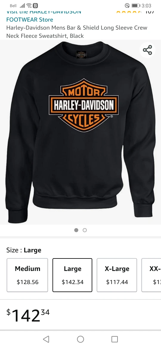 Harley Davidson Motorcycle Sweat Shirt image indicator(7)