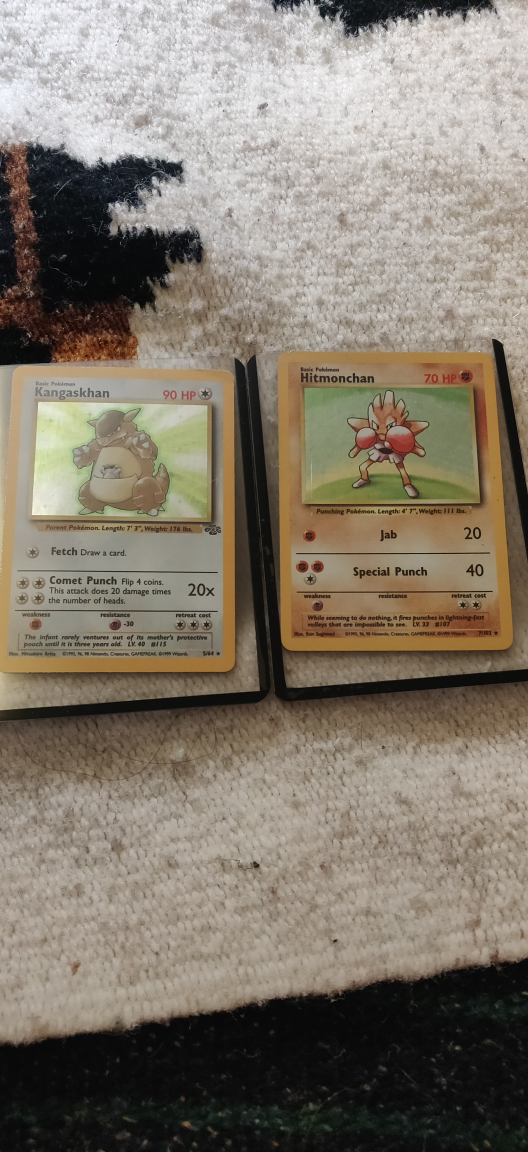 Kangaskhan & Hitmonchan Holo Pokemon Cards thumbnail