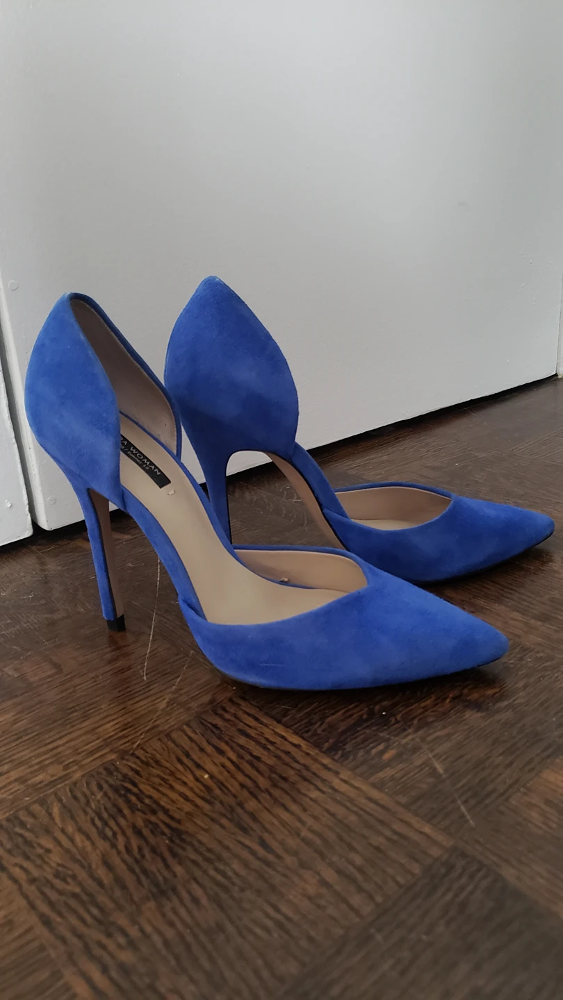 Zara blue suede heels