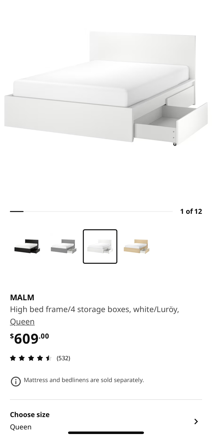 Ikea Queen Bed with storage - photo 2