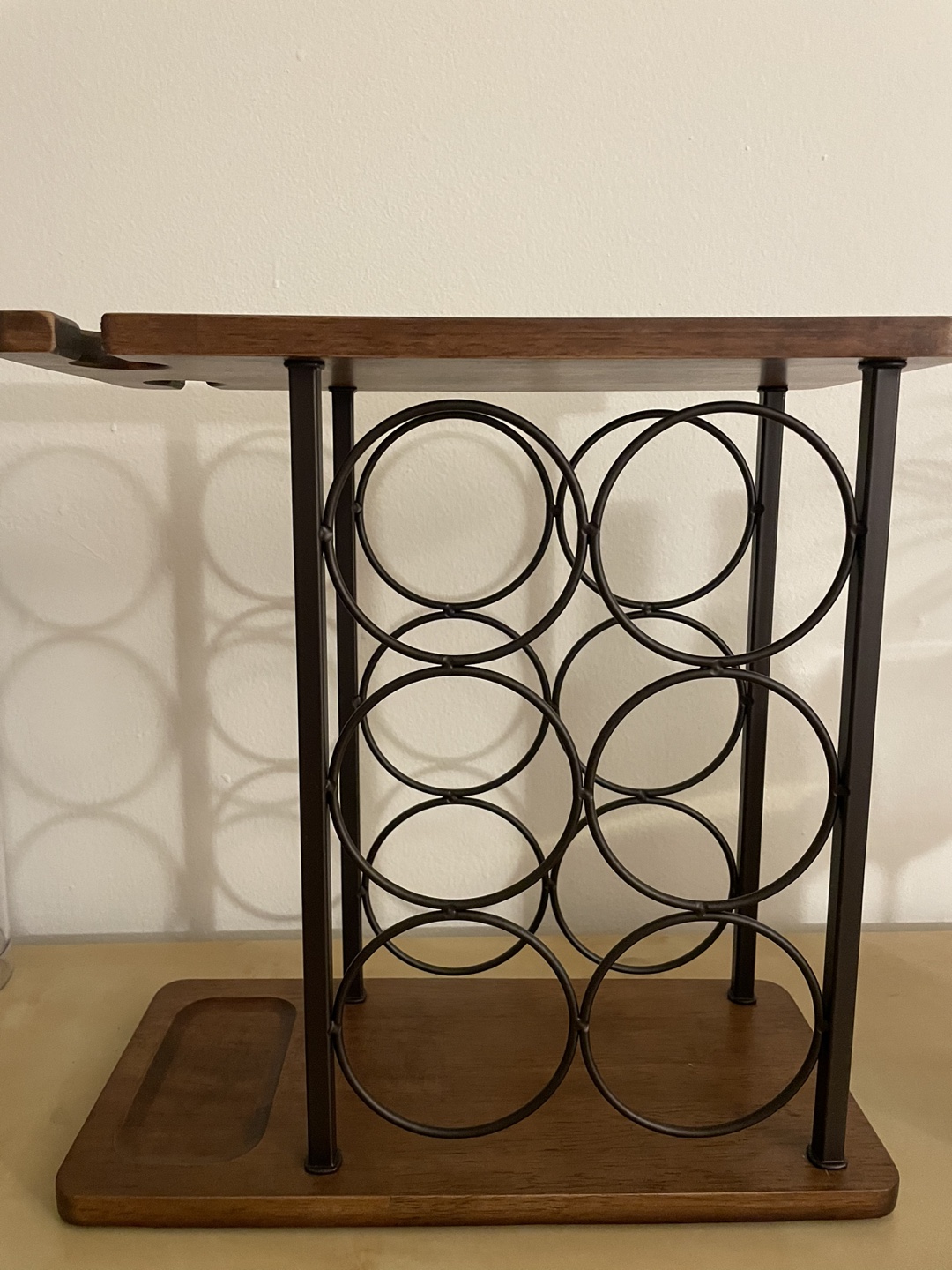 New wine rack - holds 6 bottles, 2 glasses thumbnail