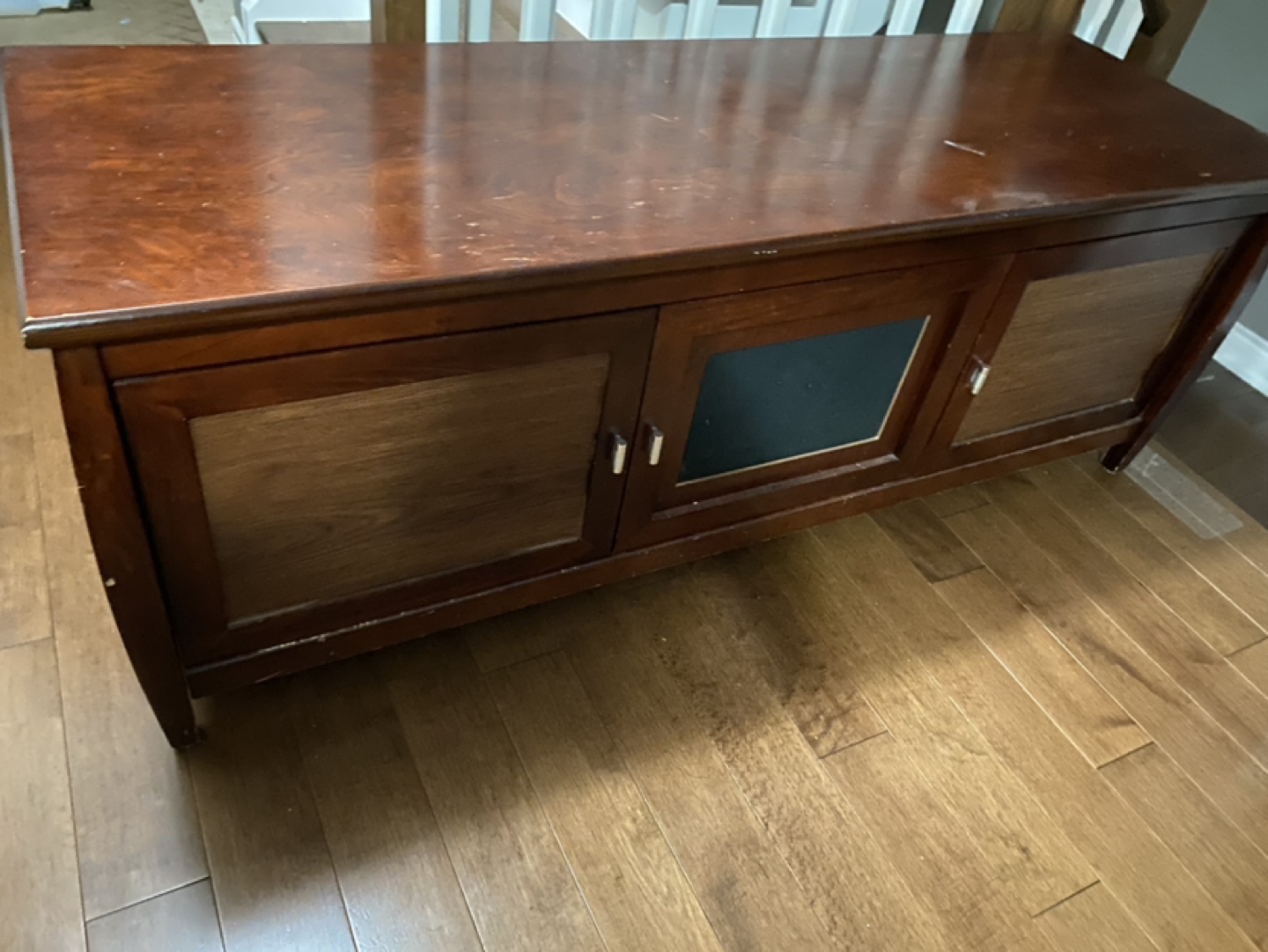 TV Cabinet with 3 cup boards - Rosewood Color - Real Wood